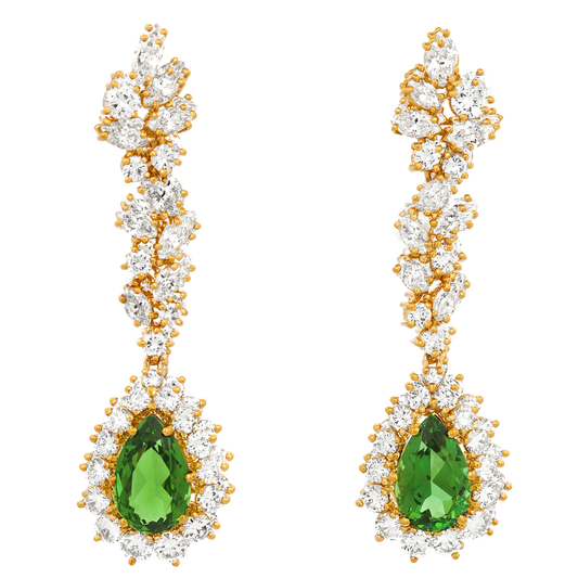#24874 - Tourmaline and Diamond Chandelier Earrings