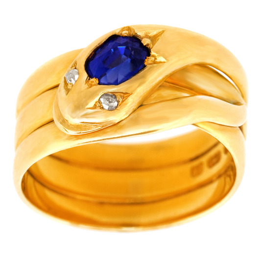 #24897 - Antique Sapphire-set Snake Ring 18k c1872 England