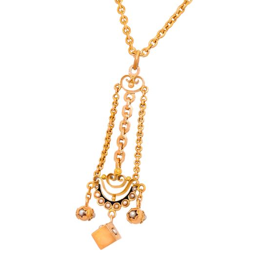 #24898 - Victorian Chandelier Necklace 18k c1890s