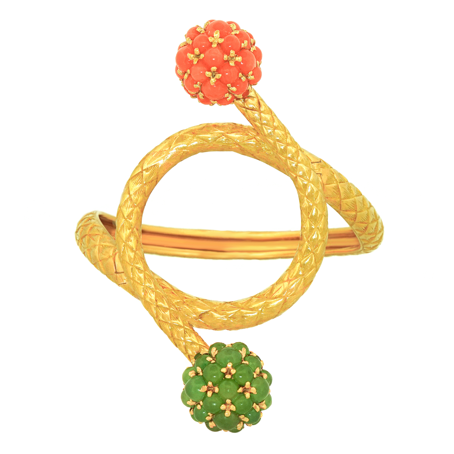 Sixties Pomellato Jade and Coral Bracelet