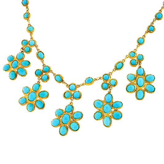 #24928 - Persian Turquoise-set Gold Sixties Necklace