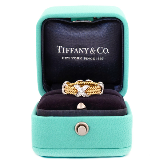 #24955 - Schlumberger for Tiffany & Co. "Rope Three Row with Diamonds" Ring
