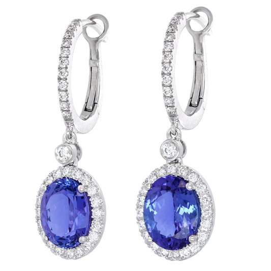 #25000 - Tanzanite and Diamond Drop Earrings