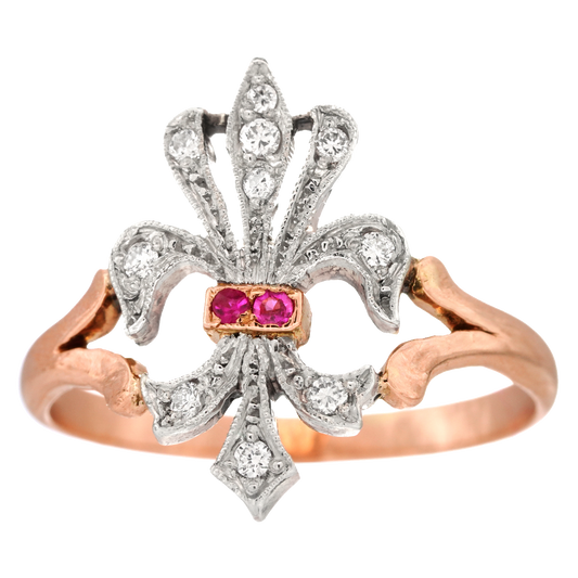 Fleur-de-Lis-Art Deco Ring
