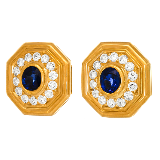 Eighties Sapphire and Diamond Earrings