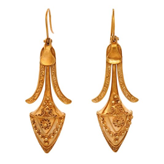 #25090 - 19th Century Etruscan Revival Earrings