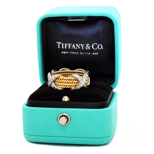 Schlumberger for Tiffany & Co. "Rope Four Row with Diamonds" Ring