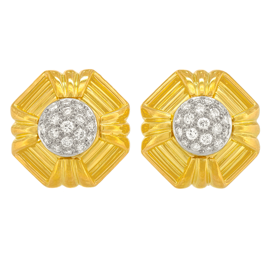 #25133 - Cartier Sixties Diamond and Gold Earrings
