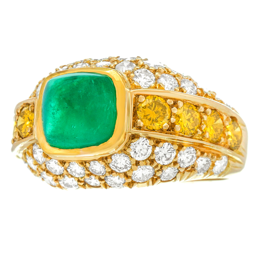 #25141 - BVLGARI Emerald & Diamond Ring
