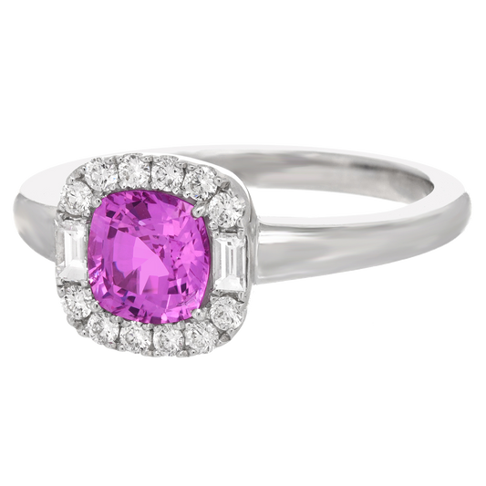 #25162 - Spark Pink Sapphire & Diamond Ring