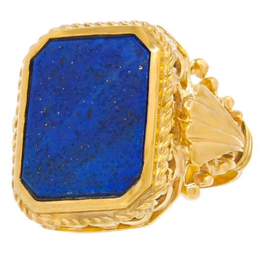#25203 - Art Deco Lapis Signet Ring