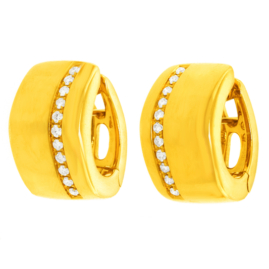 #25349 - Diamond-set Swiss Modernist Huggie Earrings