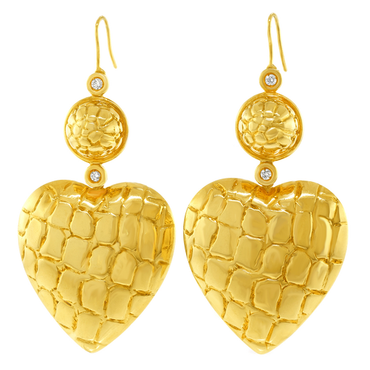 Gucci 18k Gold Heart Earrings