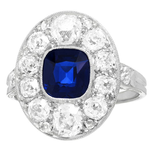 #25360 - Art Deco Sapphire and Diamond Ring Platinum