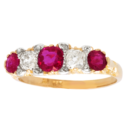 #25363 - Art Deco Ruby and Diamond Ring 18k