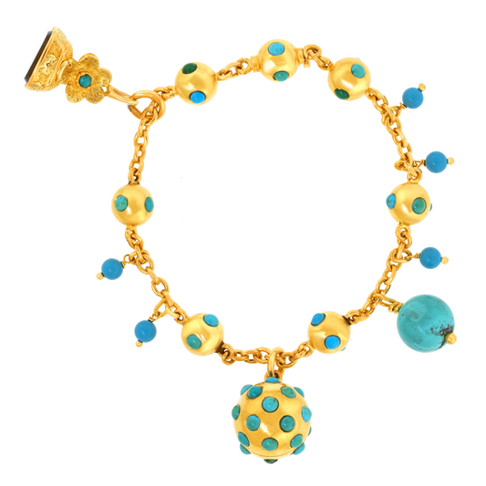 #25387 - Antique Turquoise Charm Bracelet