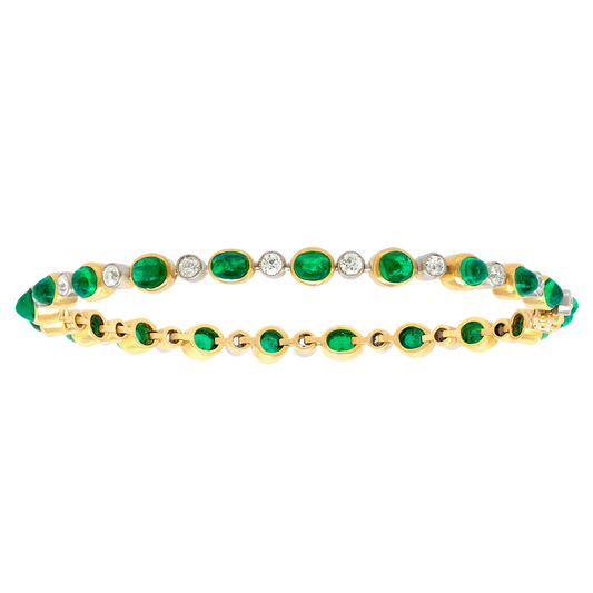 #25406 - Art Deco Emerald & Diamond Bracelet