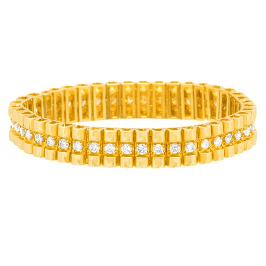#25497 - 80's Chic Diamond-set Gold Bracelet