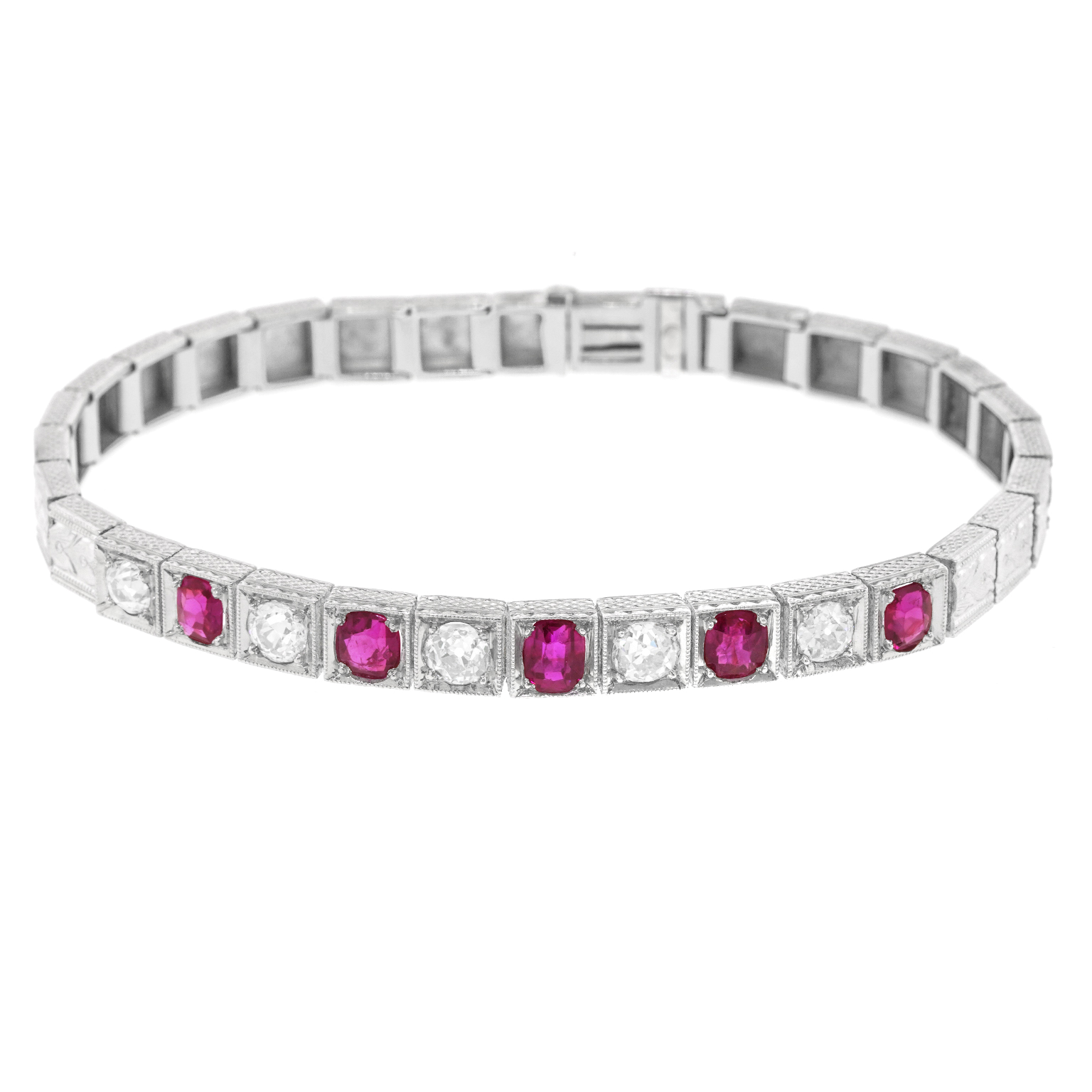 25544 - Art Deco Ruby and Diamond Bracelet