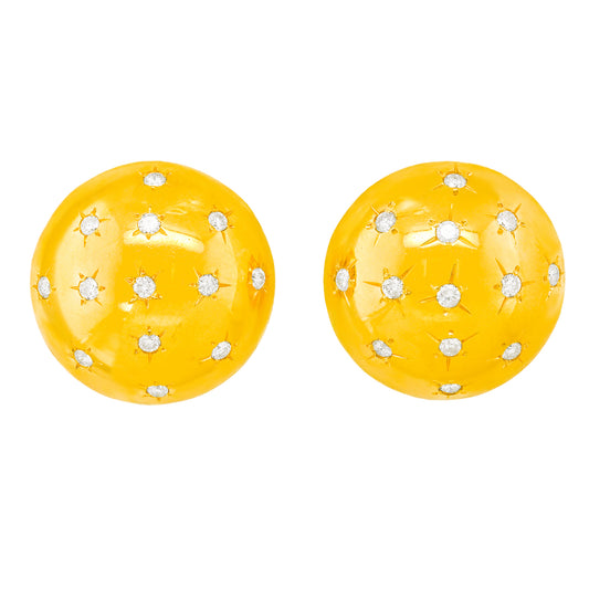 Retro Fifties Diamond-set Gold Earrings