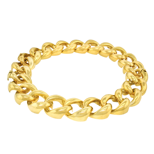 #13748 - Seaman Schepps Heavy Link Necklace / Bracelet 14k, c1940-50s