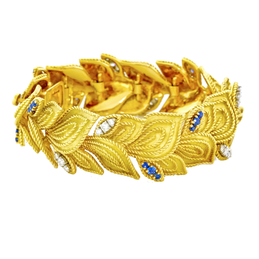 French Fifties Sapphire, Diamond, & Gold Bracelet