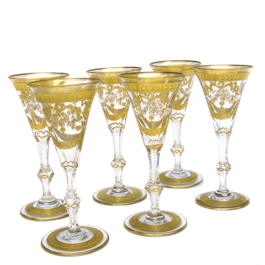 #16338 - St. Louis "Congress" Gilded Glasses, Set of 6