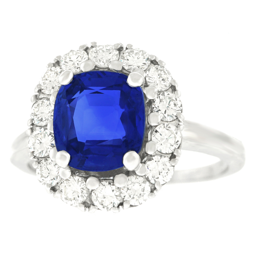 #17564 - 2.53 carat Sapphire & Diamond Ring No Heat Burma AGL