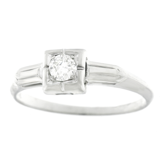 Art Deco Diamond Engagement Ring 18k c1920s
