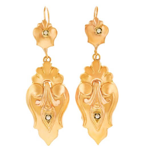 Victorian Gold Earrings 14K C1890S