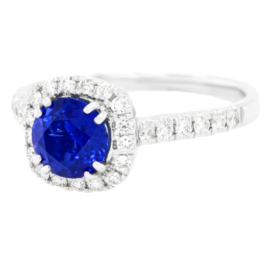 #27591 - Sapphire and Diamond Ring 14k c2000s American