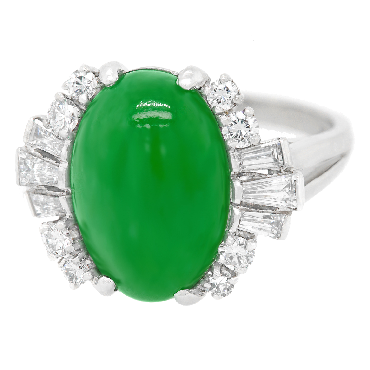 #22981 - Jade and Diamond Ring by F&F Felger