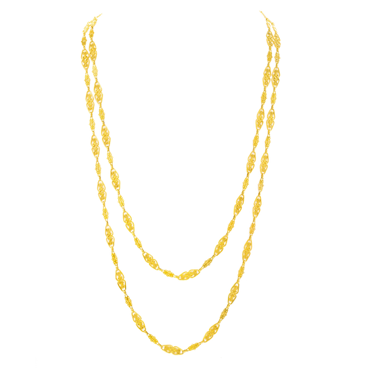 Antique French Filigree Gold Necklace 60 inches