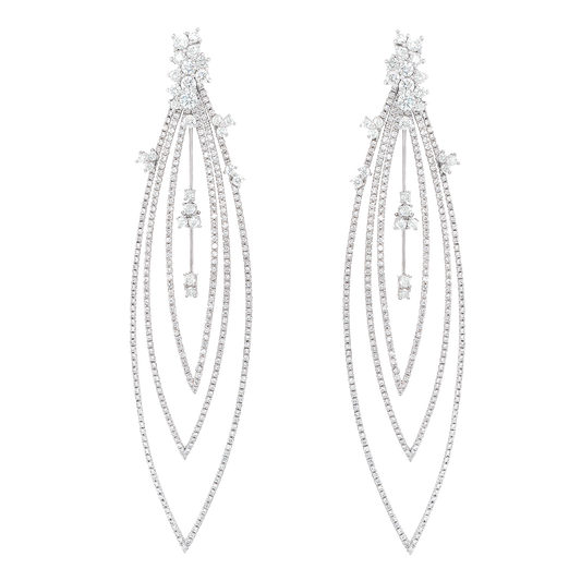 Fabulous Diamond Chandelier Earrings by Roberta Porratti c2000s Italy