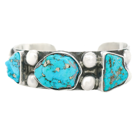 Navajo Turquoise and Sterling Cuff c1970s