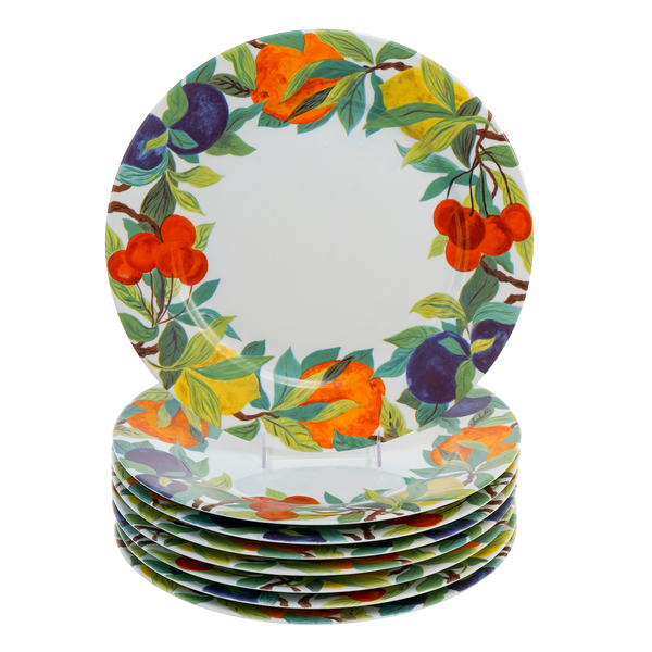 23449 - Laure Japy Paris 8 Chargers in Jardin Blanc Pattern