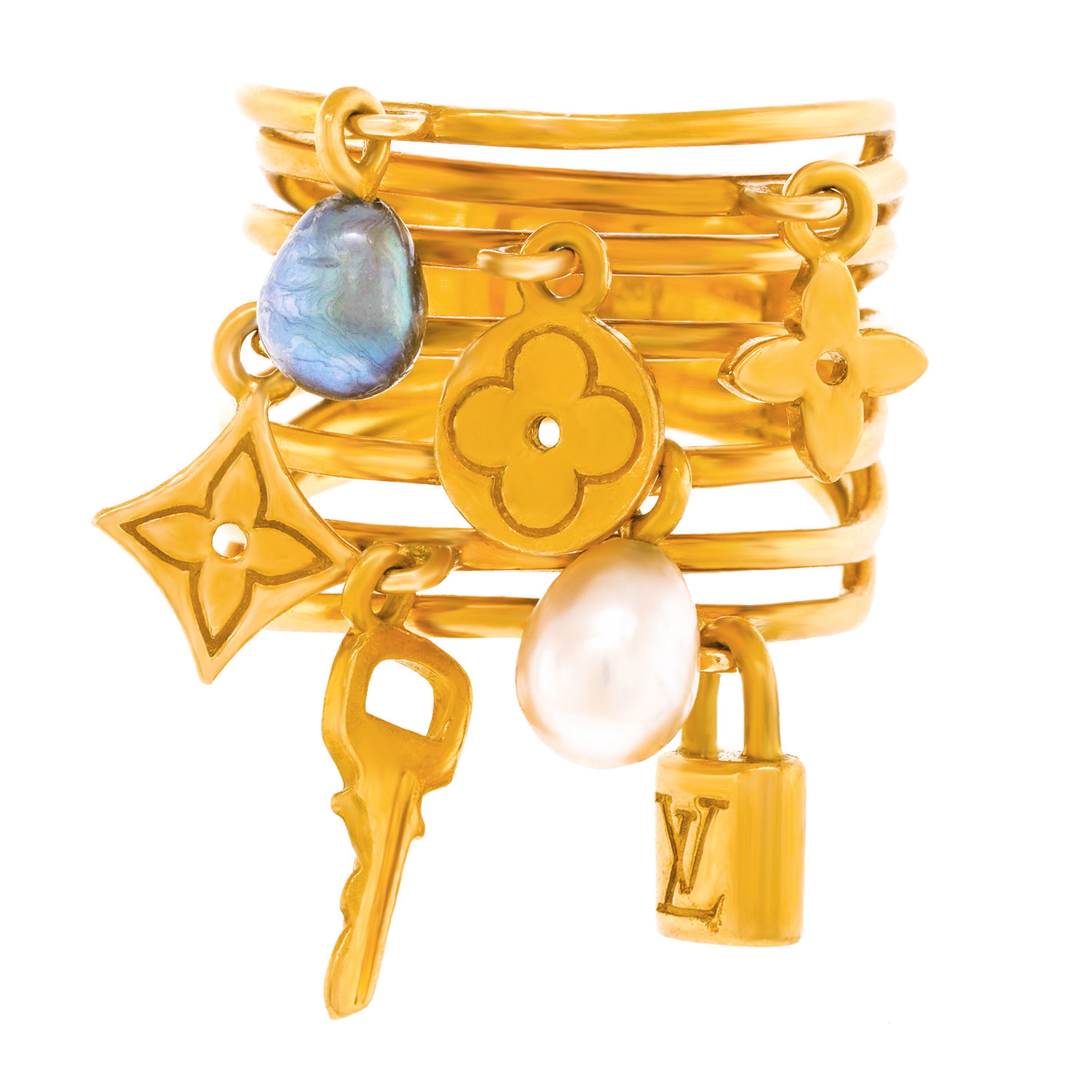 23996 Louis Vuitton 18k Gold Charm Ring