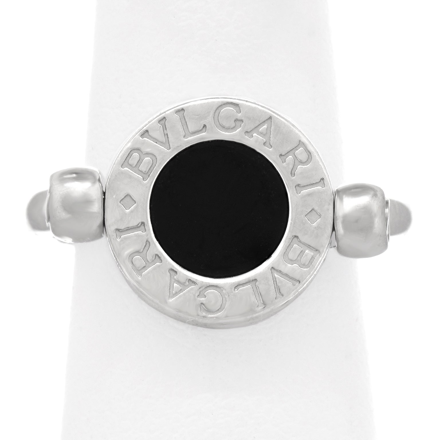 24126 - Bvlgari Onyx and Diamond Zero Flip Ring