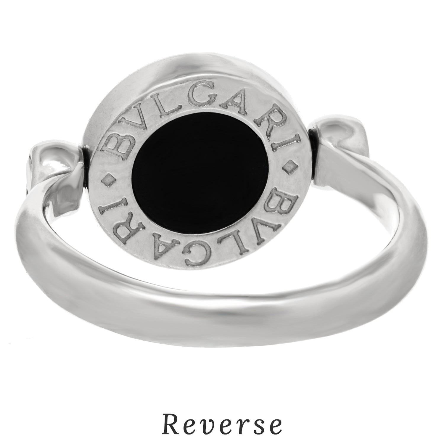 24126 Bvlgari Onyx and Diamond Zero Flip Ring