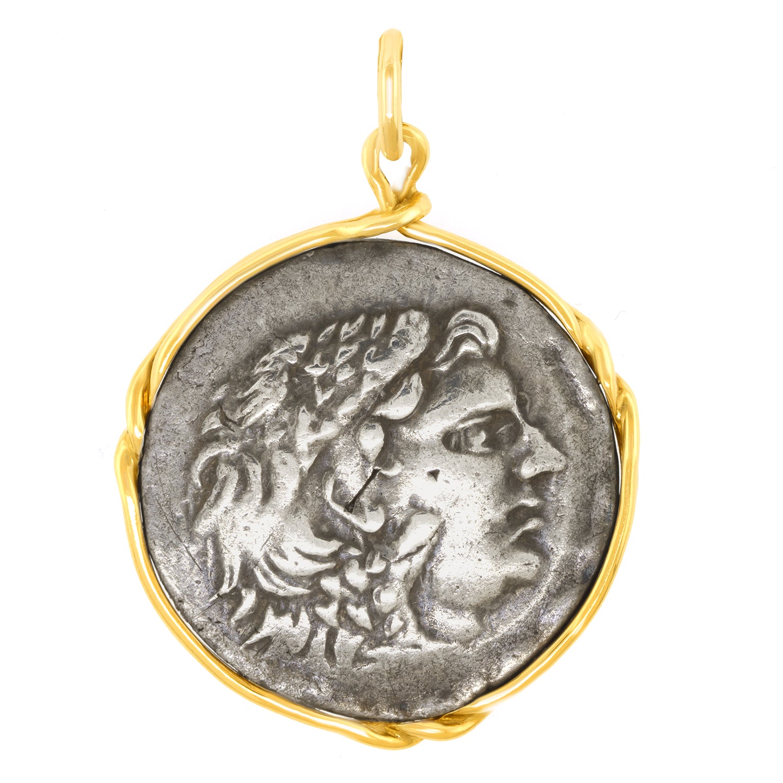 24257 - Ancient Greek Silver Coin Pendant