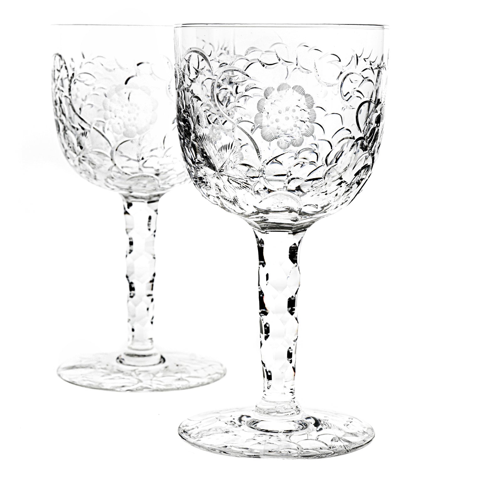 24287 - Set of 12 Justin Tharaud Brookdale Pattern Water Goblets