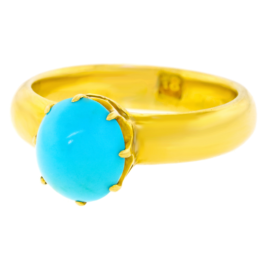 Antique Persian Turquoise-set Gold Ring