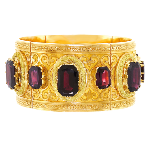 Antique French Garnet-set Gold Bracelet