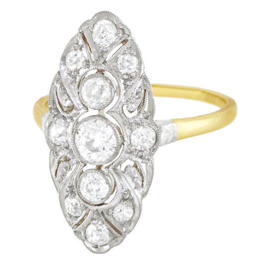 Art Deco Diamond Ring 14k / Plat c1920s