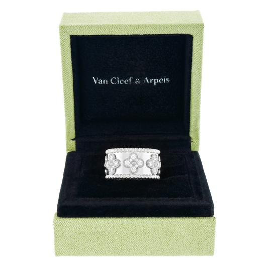 #24587 - Van Cleef & Arpels Perlée Clovers Ring Extra Wide Size 8.75