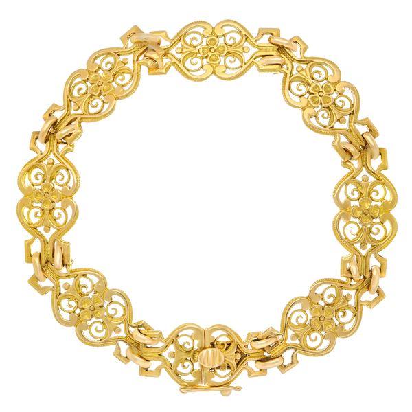 #24744 - Antique French Gold Filigree Bracelet #24744 - Antique French Gold Filigree Bracelet