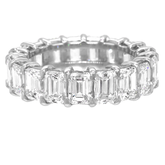 #24801 - Superb 8.0cttw Emerald-cut Diamond Eternity Band Platinum