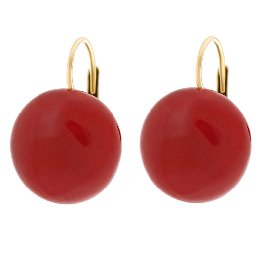 #24884 - 1960s Coral Button Earrings