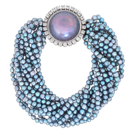 Tahitian Pearl and Diamond Bracelet