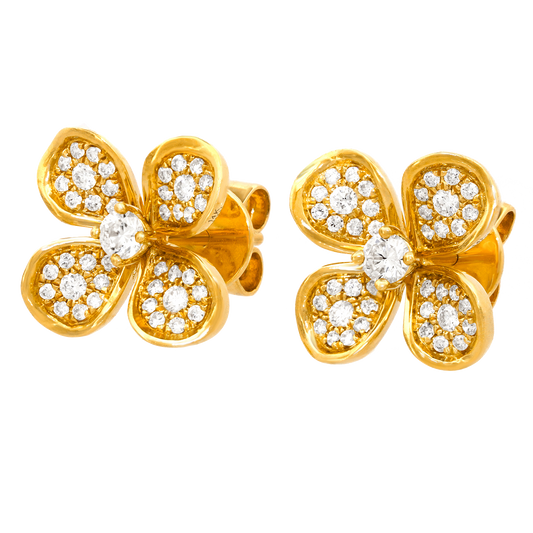 Diamond Flower Earrings 14k c2000s